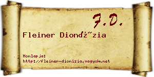 Fleiner Dionízia névjegykártya
